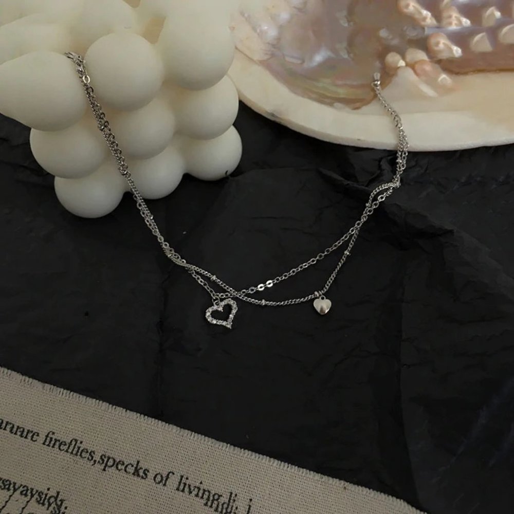 NEW 925 Sterling Silver Diamond Heart Layer Anklet - Picture 10 of 12